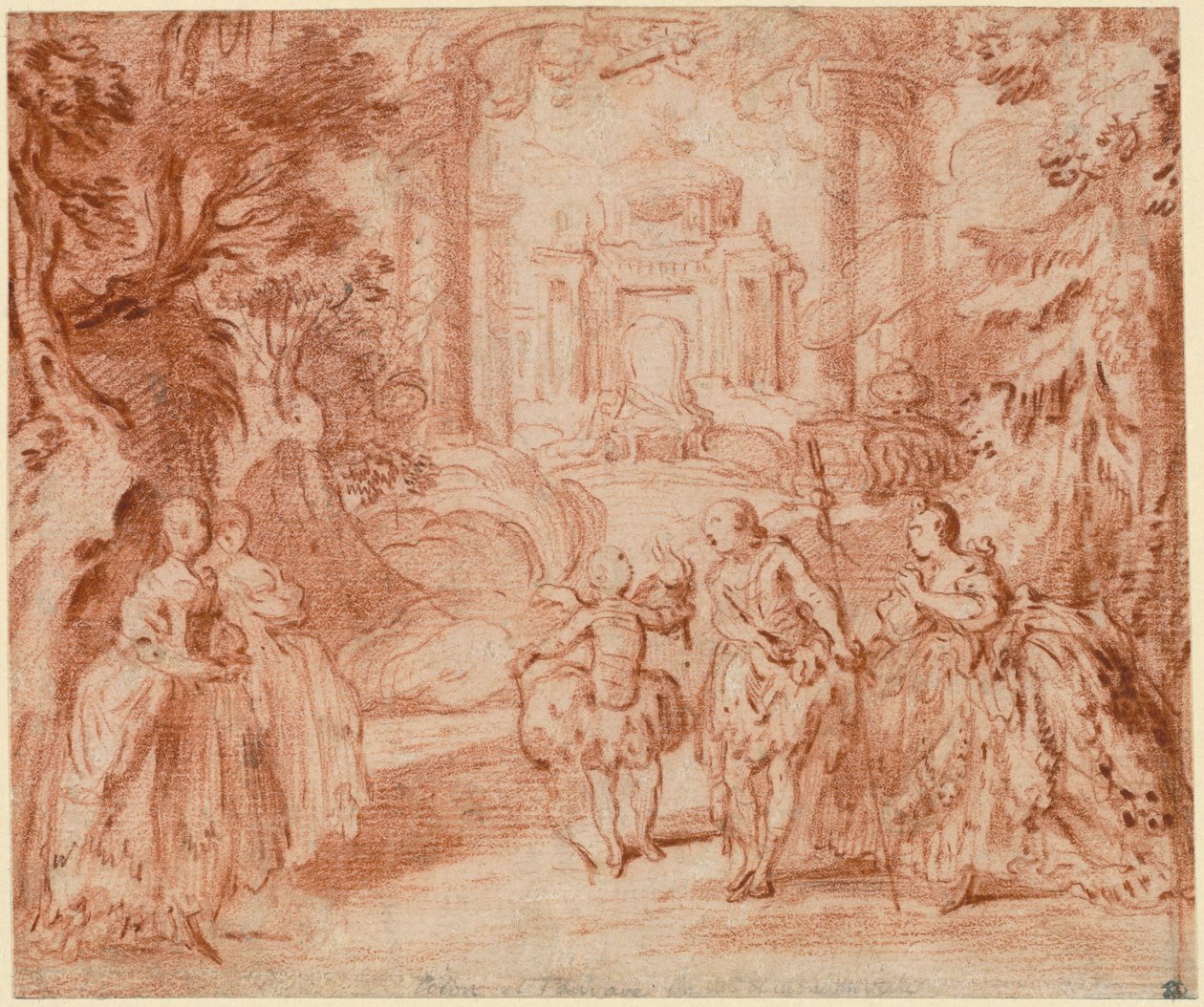 O entretenimento de "A Princesa de Navarra" de Voltaire de Gabriel Jacques de Saint Aubin