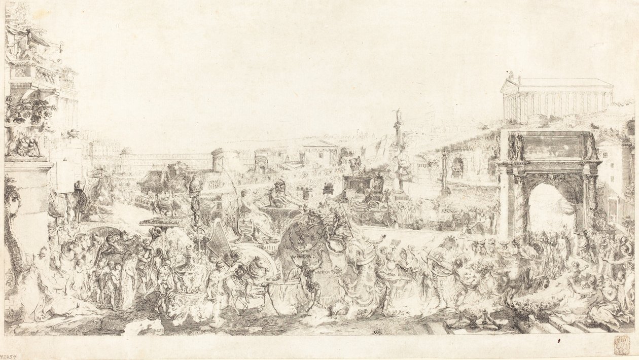Triunfo de Pompeu em Roma de Gabriel Jacques de Saint Aubin