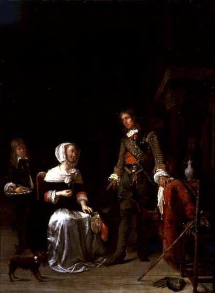 Um Soldado Visitando uma Jovem Senhora de Gabriel Metsu
