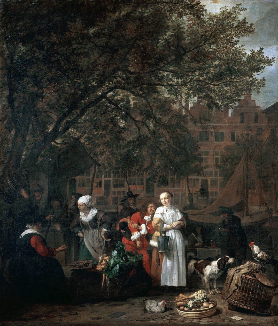 Mercado de Ervas de Amesterdão de Gabriel Metsu