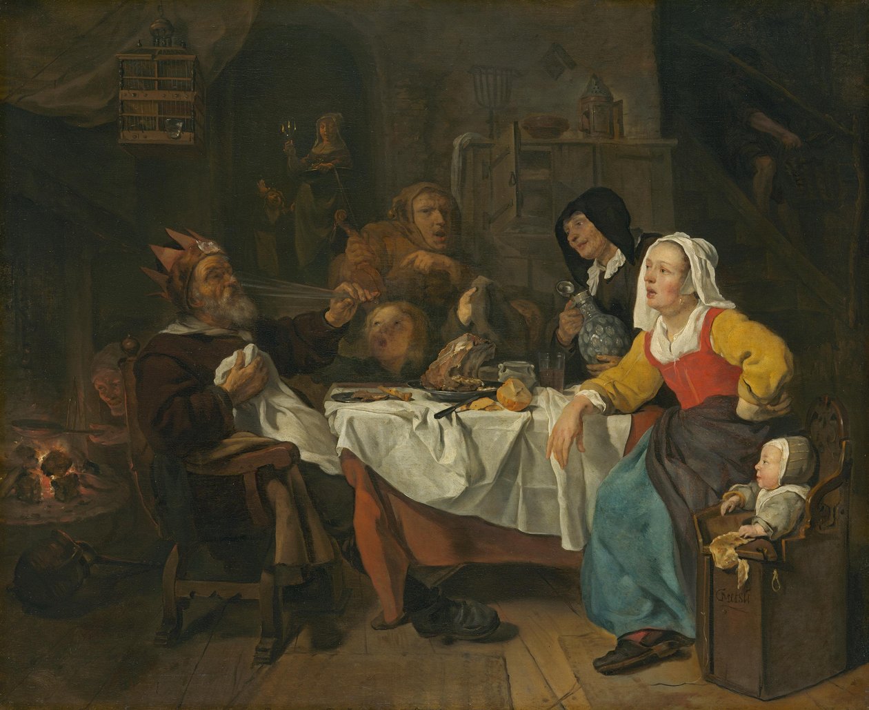 O rei bebe de Gabriel Metsu