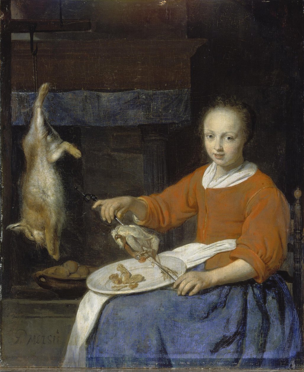Alemão: Die Köchin A empregada de cozinha de Gabriel Metsu