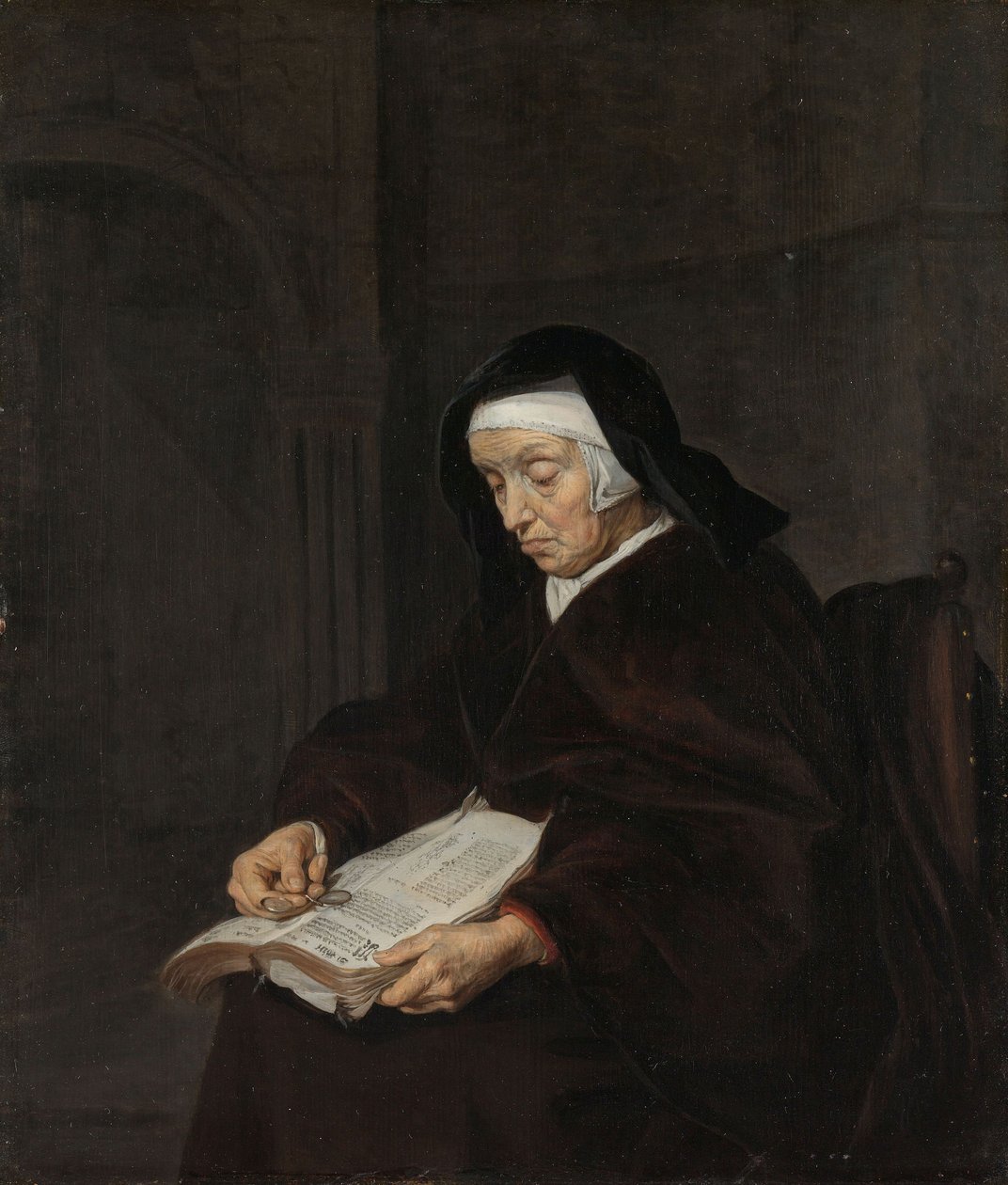Mulher idosa que medita, c.1661-63 de Gabriel Metsu