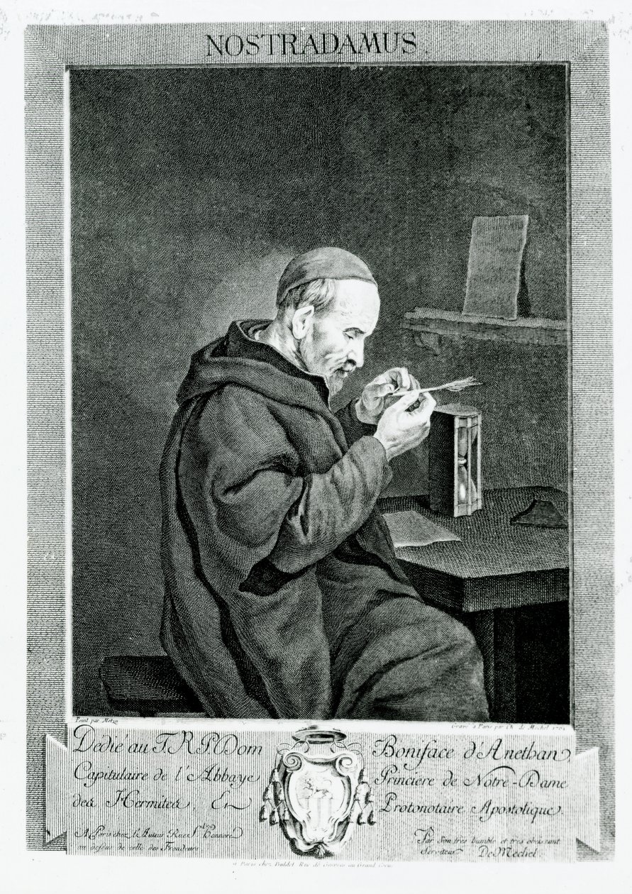 Retrato de Michel Nostradamus (1503-66) gravado por Christian von Mechel (1737-1817) 1762 de Gabriel Metsu
