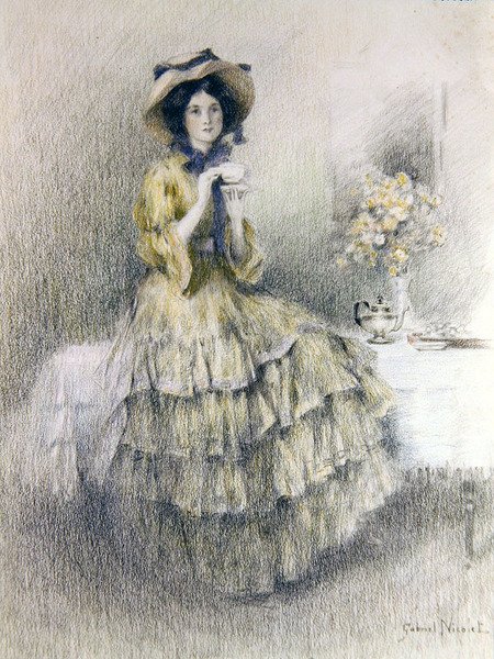 Chá da Tarde (gizes coloridos sobre papel) de Gabriel Nicolet