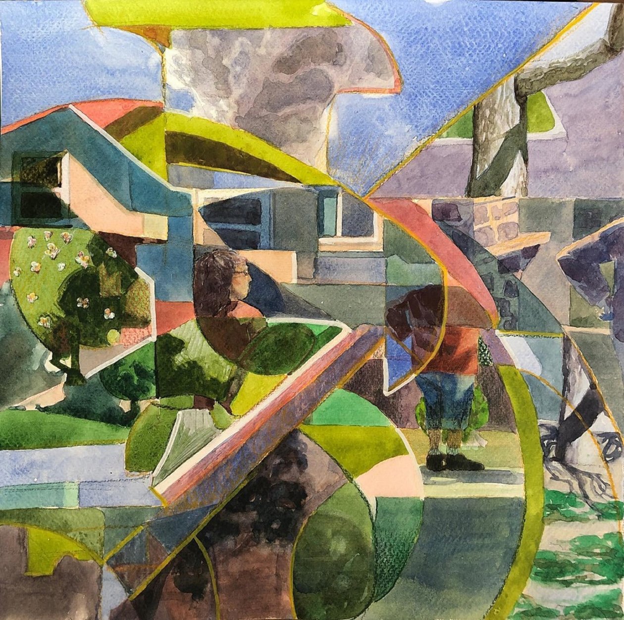 Bairro abstrato, 2021 (aguarela sobre papel) de Gabriel Palma
