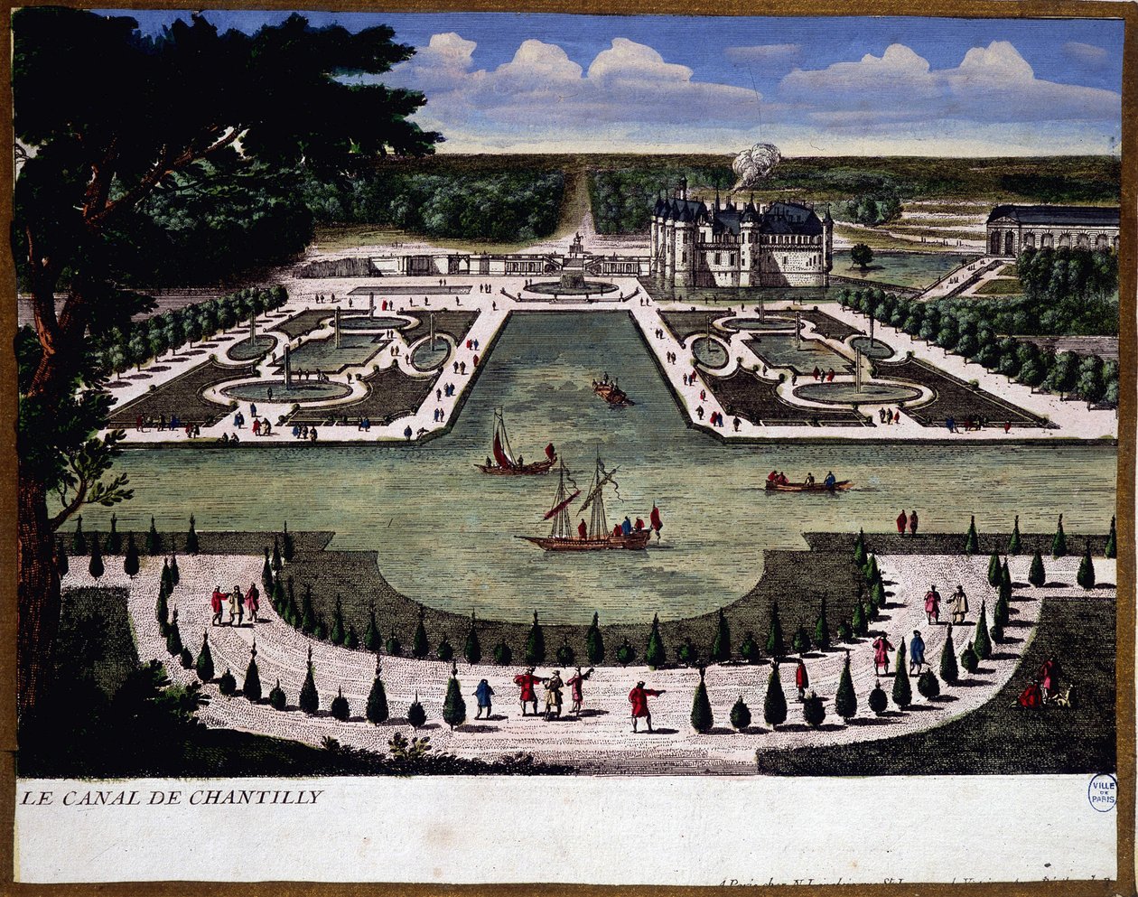 Canal du domaine de Chantilly - gravura de Perelle de Gabriel Perelle