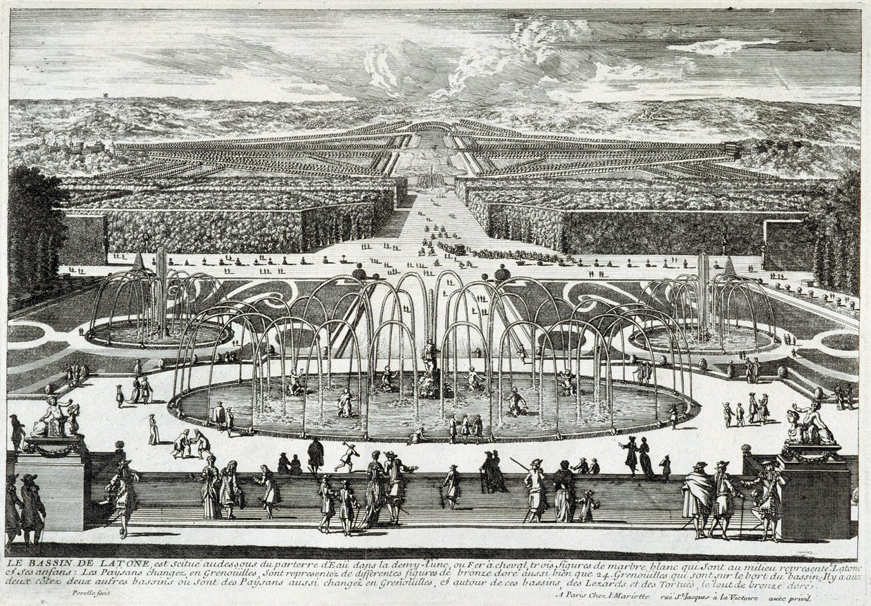 A bacia Latona, nos jardins do castelo de Versalhes - por Perelle, finais do século XVII de Gabriel Perelle
