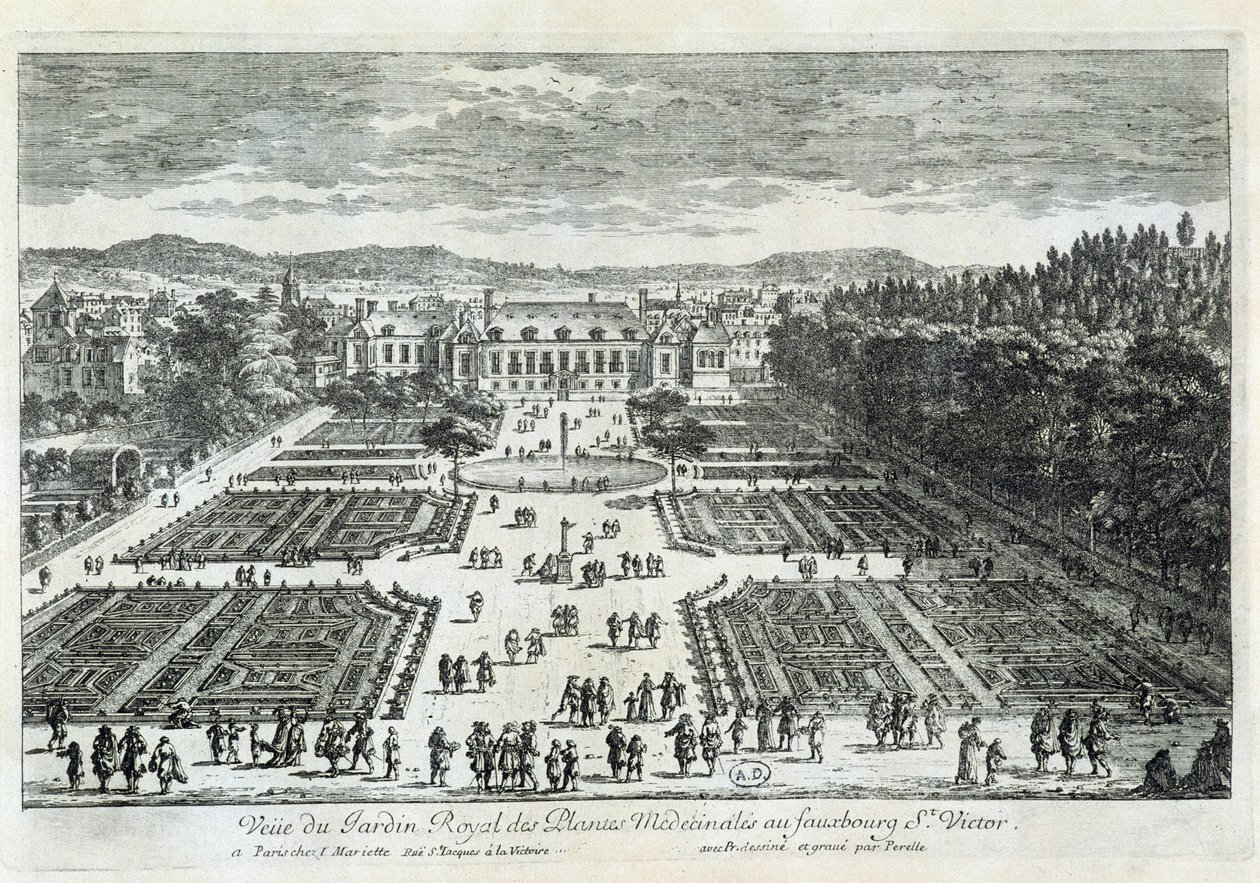 Vista do Jardin des Plantes no século XVII, por Perelle de Gabriel Perelle