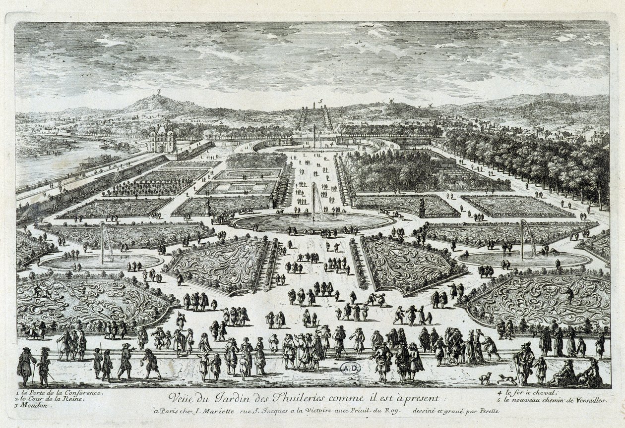 Vista do Jardim das Tuileries como está agora - grav. por Perelle, final do século XVII de Gabriel Perelle