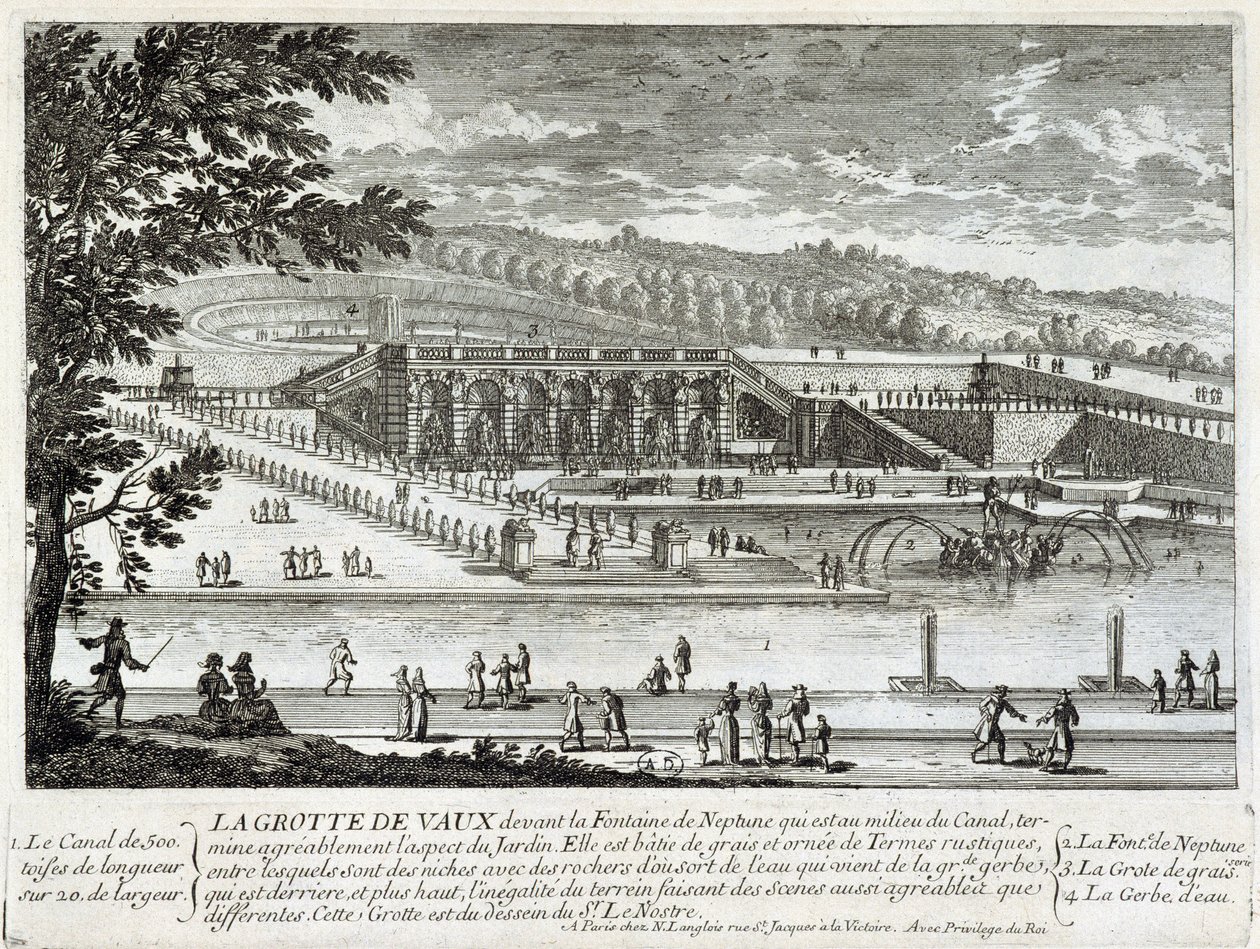 Vista da caverna de Vaux Le Visomte (Vaux-Le-Vicomte) - por Perelle, final do século XVII de Gabriel Perelle