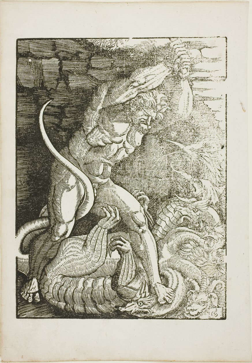 Hércules matando a Hidra de Lernean, de cenas da vida de Hércules de Gabriel Salmon