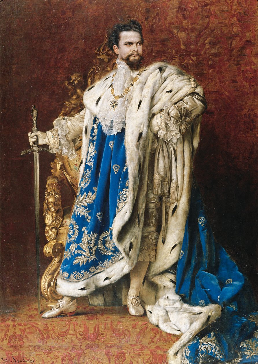 Ludwig II como Grão-Mestre da Ordem dos Cavaleiros de São Jorge, 1887 de Gabriel Schachinger