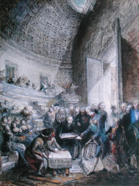 Luís XVI (1754-93) Lançamento da Primeira Pedra da Real Academia de Cirurgia de Gabriel de Saint Aubin