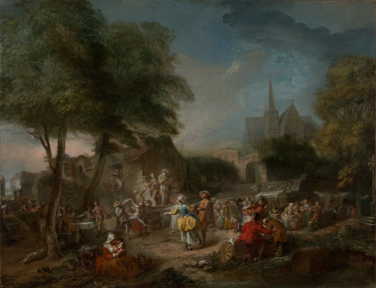 A dança campestre, c.1760-1762 (óleo sobre tela) de Gabriel de Saint-Aubin