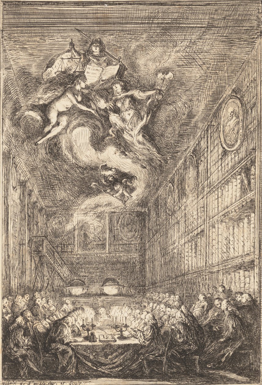 Uma Conferência de Advogados, 1776. de Gabriel de Saint Aubin