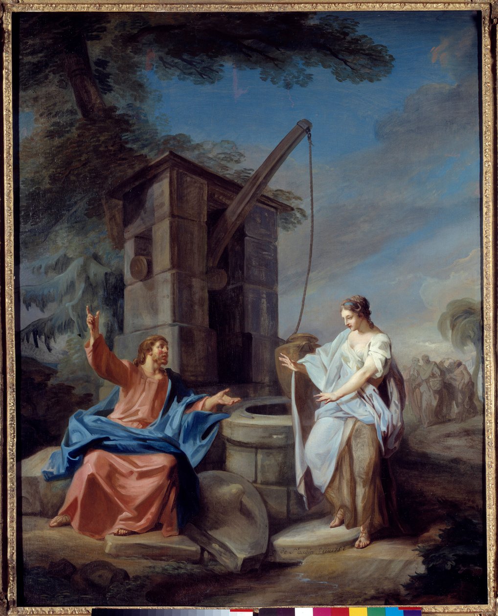 Cristo e a Pintura Samaritana de Gabriel de Saint Aubin (1724-1780) 1752 Sol. 1,35x1,06 m Rouen, Musee des Beaux Arts de Gabriel de Saint Aubin