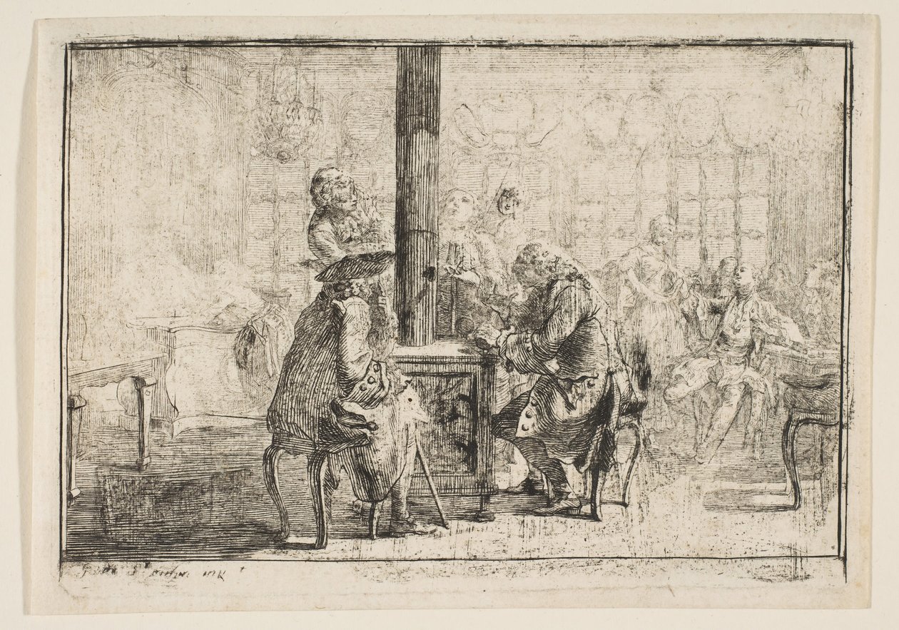 Os Nouvellistes, 1752. de Gabriel de Saint Aubin