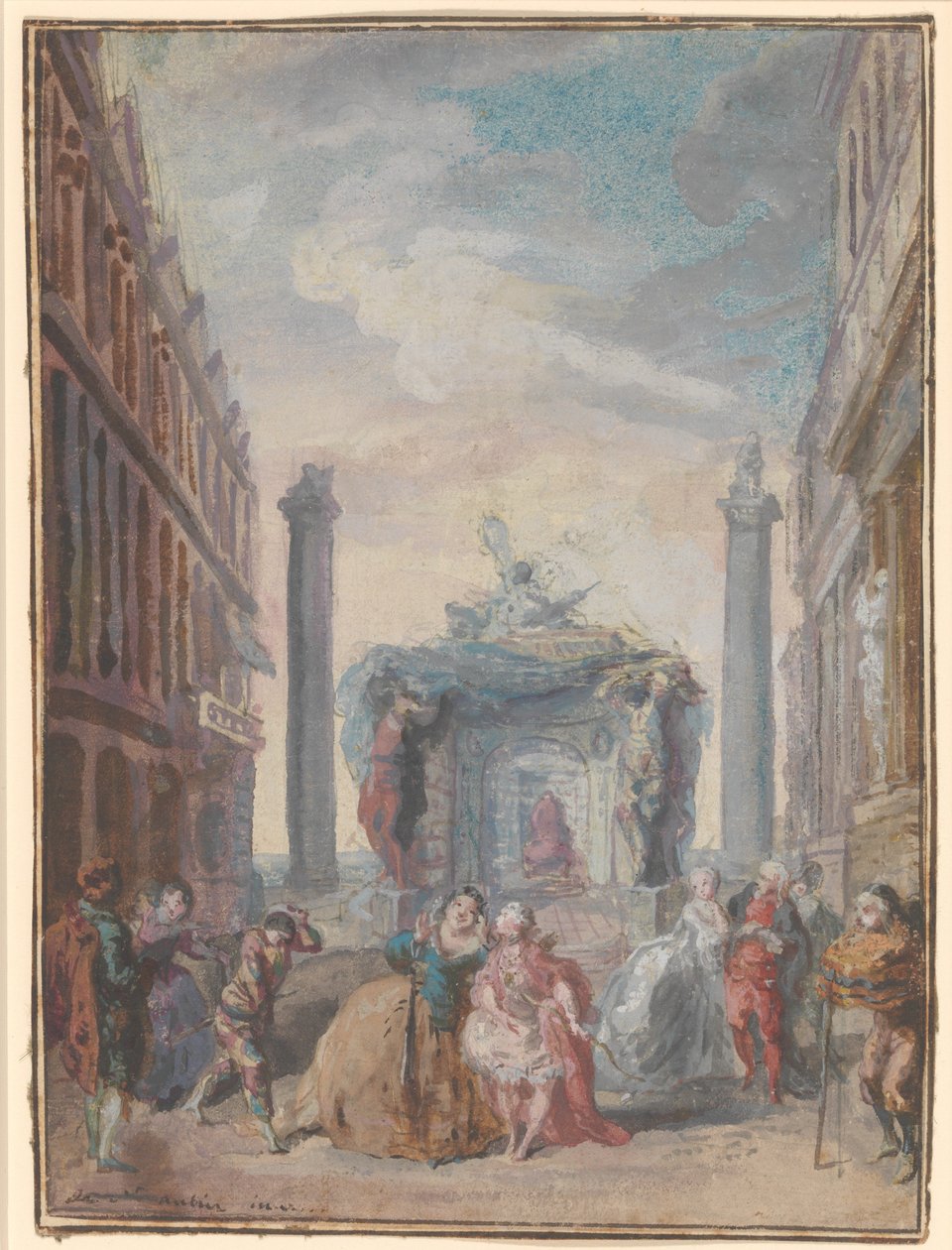 Festivais venezianos, depois de 1759. de Gabriel de Saint Aubin