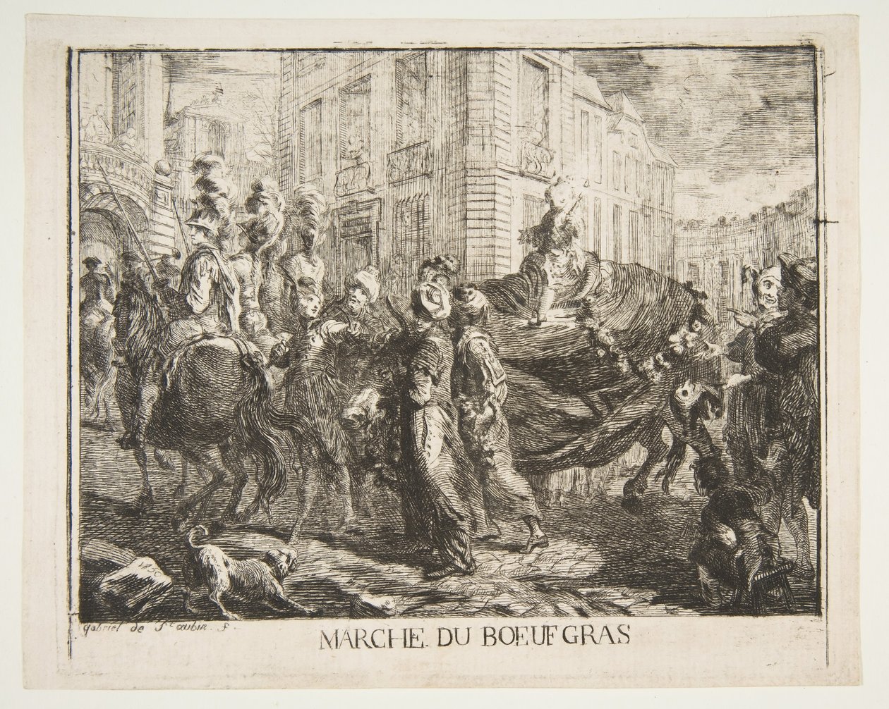 Mercado de carne gorda, 1750. de Gabriel de Saint Aubin