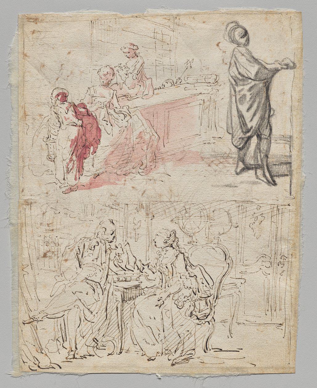 Cena de teatro (recto) de Gabriel de Saint Aubin
