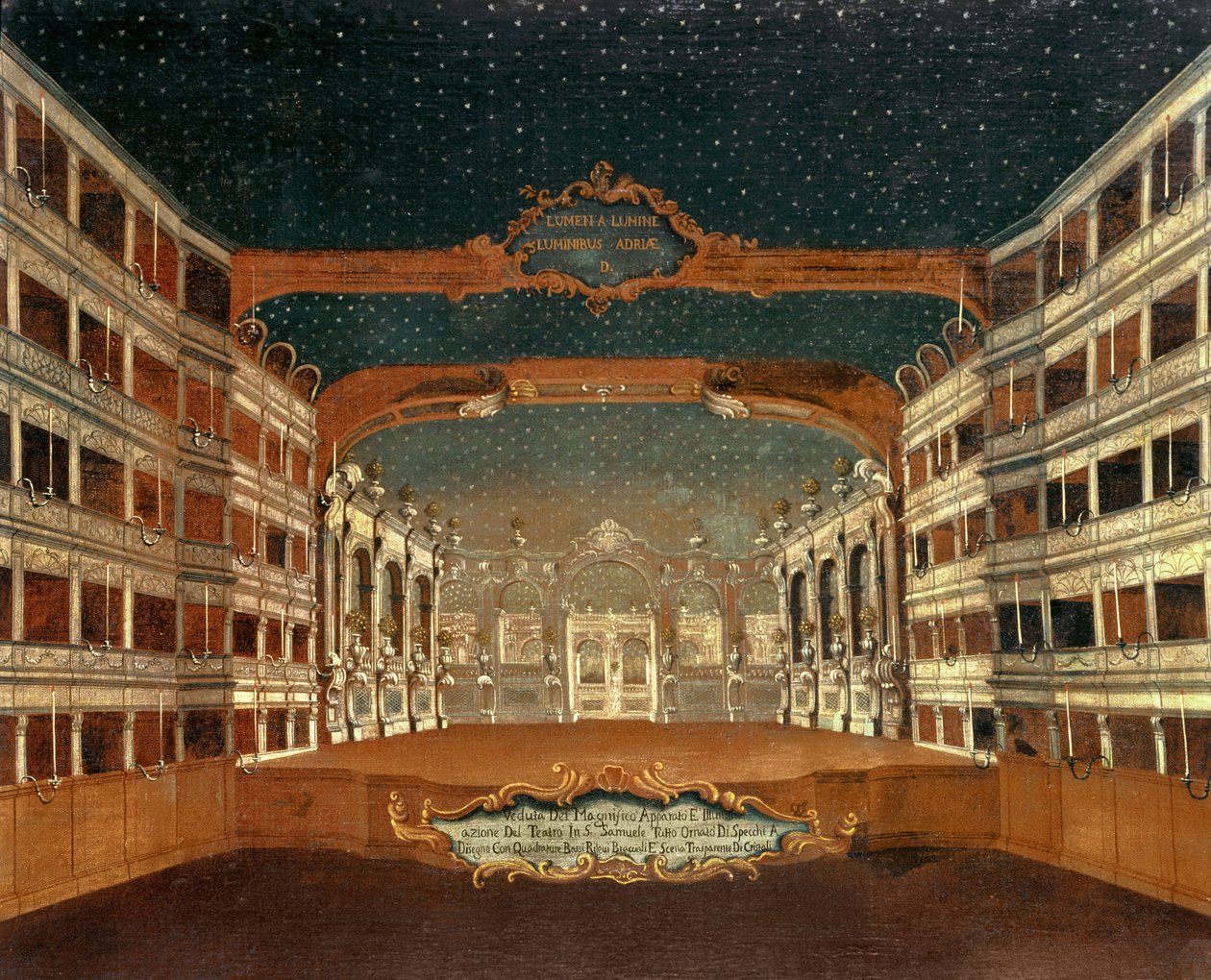 Interior do Teatro San Samuele, Veneza de Gabriele Bella