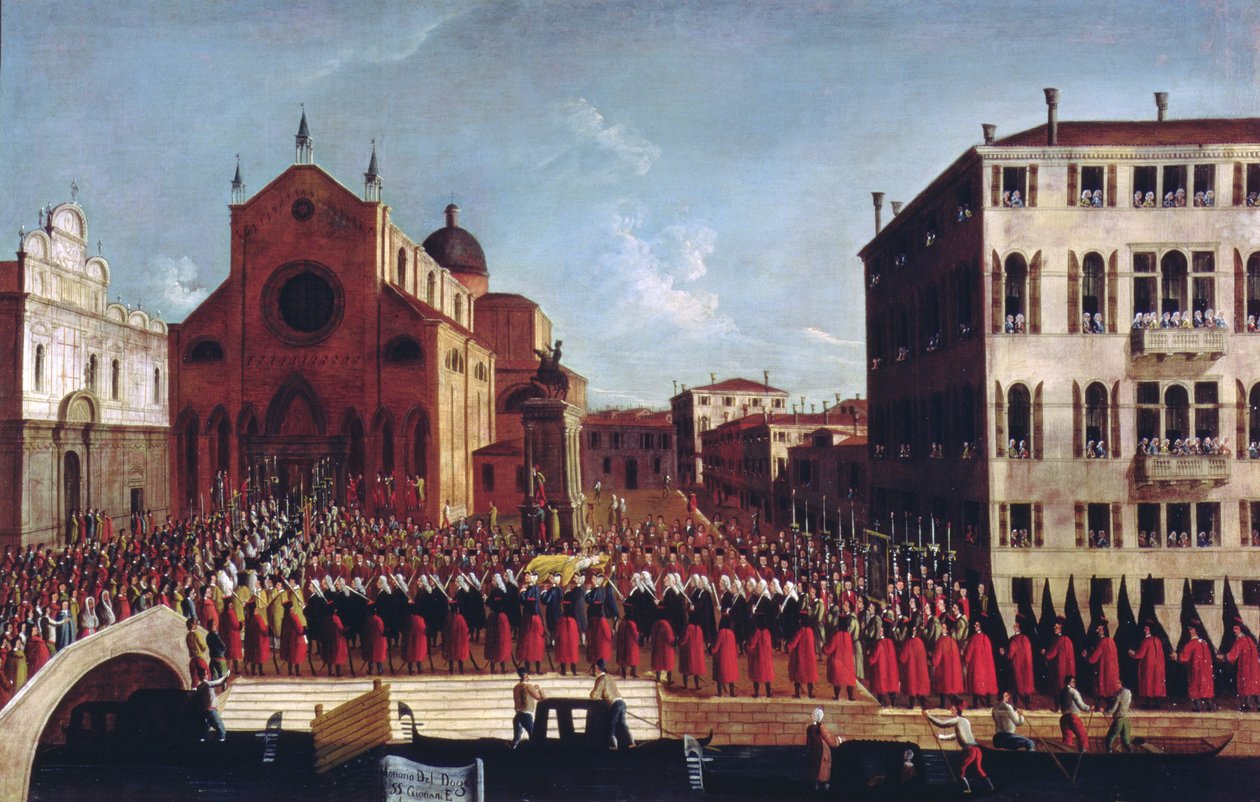 O Funeral do Doge na SS. Giovanni e Paolo, Veneza de Gabriele Bella