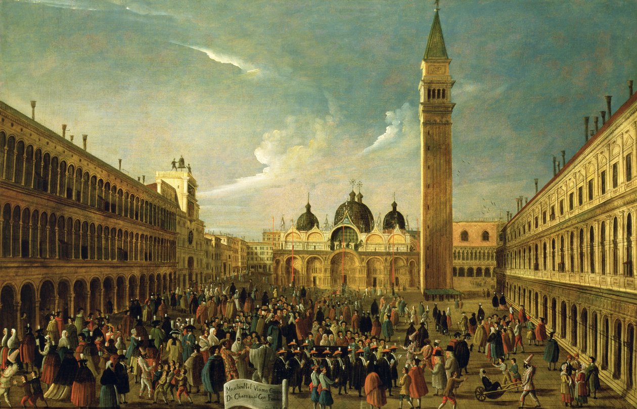 O Último Dia do Carnaval, Praça de São Marcos, Veneza (conjunto com 60789 e 61021) de Gabriele Bella