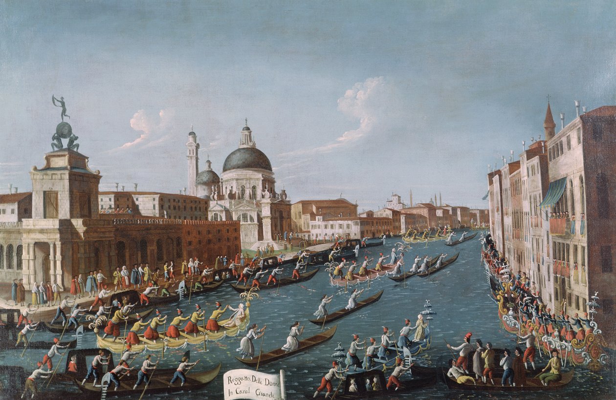 A Regata Feminina no Grande Canal, Veneza de Gabriele Bella