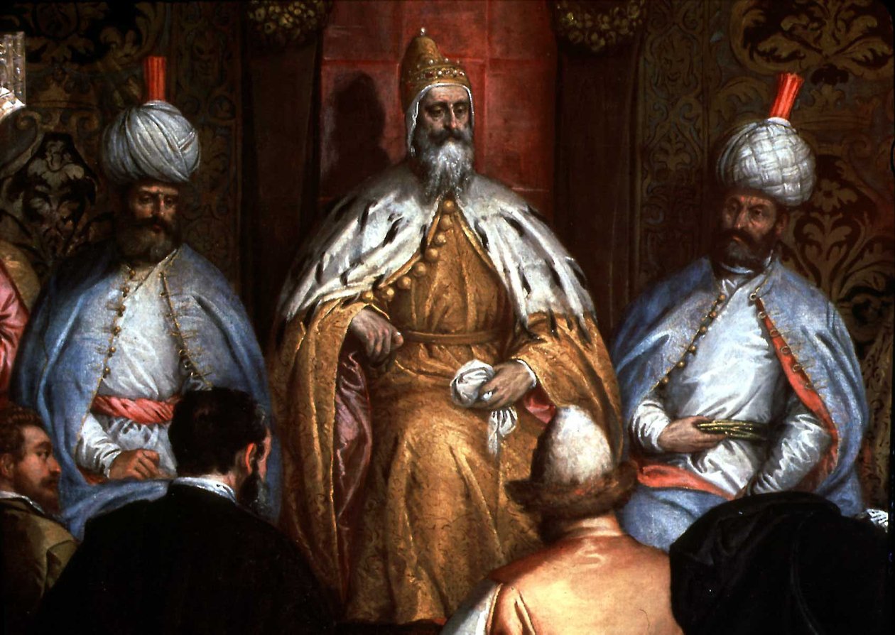 Marino Grimani (1532-1605) recebendo o embaixador persa de Gabriele Caliari