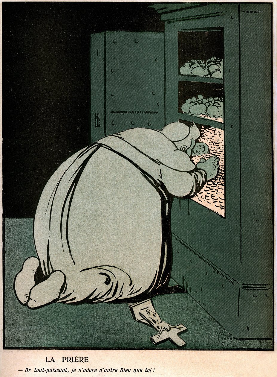 Desenho animado no diário de humor político francês "O prato de manteiga" especial do Vaticano (n°242 de 18 de Novembro de Gabriele (1865 1937) Galantara