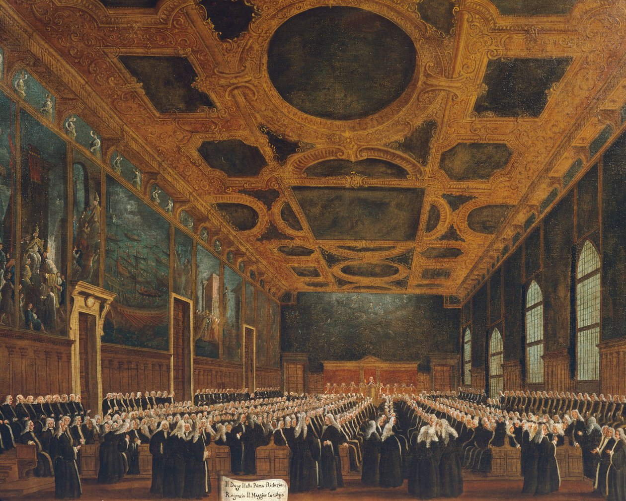 Salão do Grande Conselho no Palácio Ducal, de Gabriel Bella (1730-1799) de Gabriele Bella
