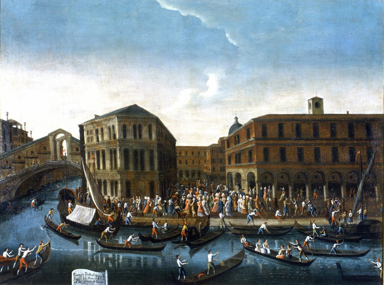 Passagem de representantes da cidade para Rialto. Pintura de Gabriel Bella. Segunda metade do século XVIII. Galeria de fotos Querini Stampalia, Veneza (?). de Gabriele Bella