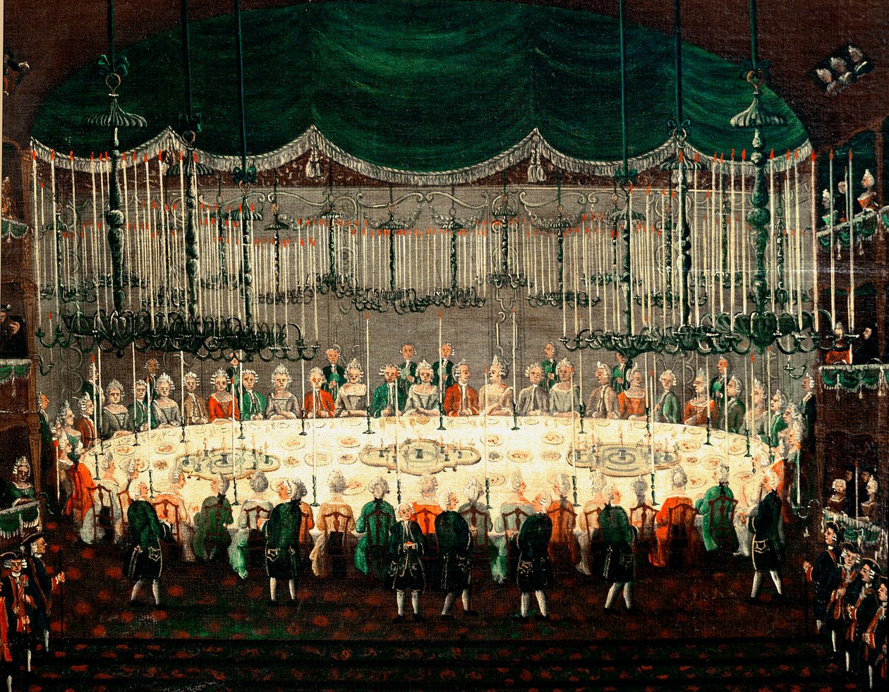Recepção em honra dos príncipes do Pormenor do Norte representando o banquete dos embaixadores. Pintura de Gabriel Bella (1730-1799) Veneza do século XVIII, Galleria Fondazione Querini Stampalia de Gabriele Bella