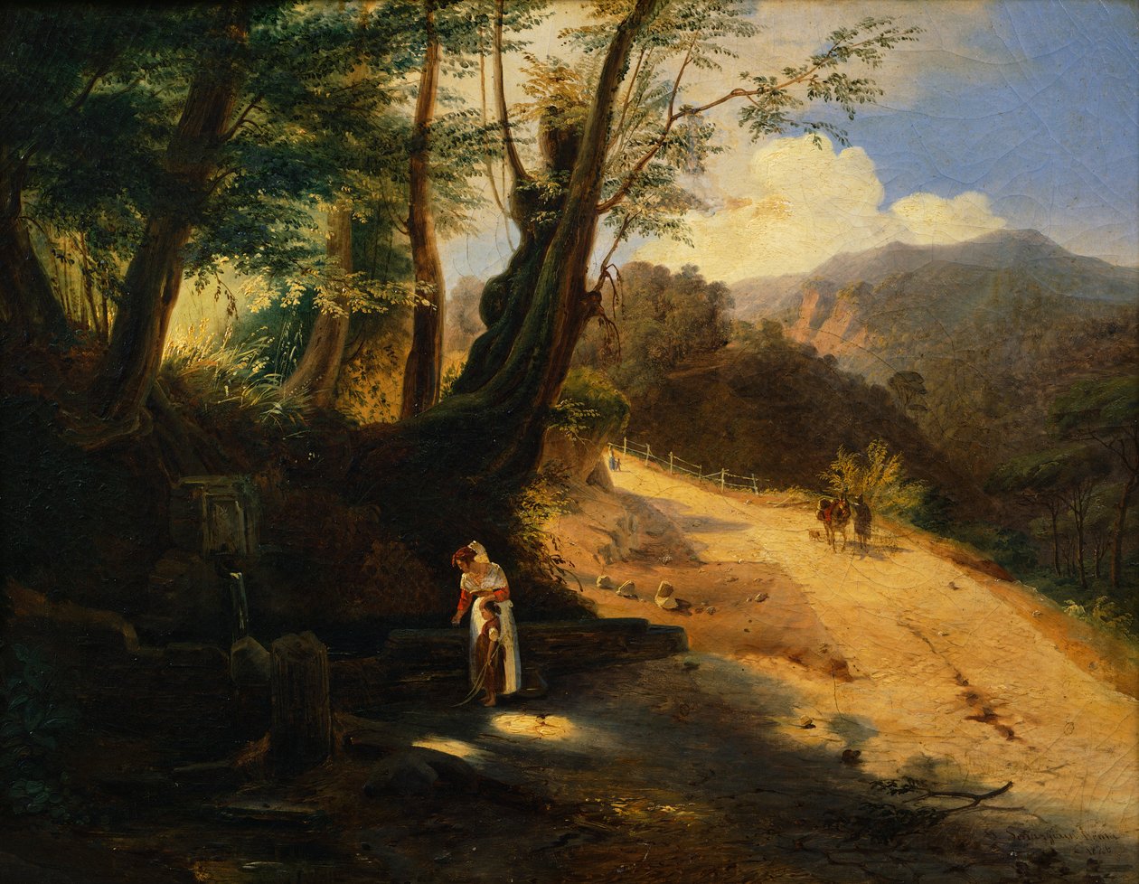 A Fonte na Mata, de Gabriele Smargiassi, óleo sobre tela de Gabriele Smargiassi