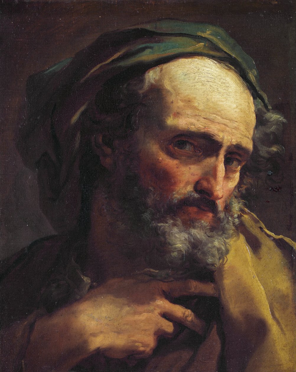 Estudo de um homem barbudo de Gaetano Gandolfi