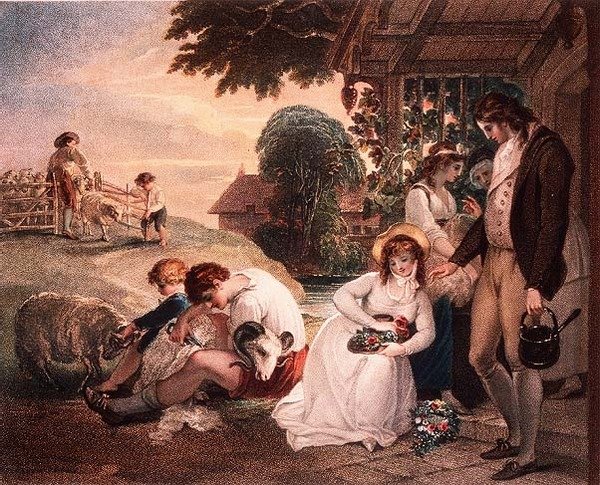 Cena rural (impressão de pintura de W.Hamilton) de Gaetano Stefano Bartolozzi