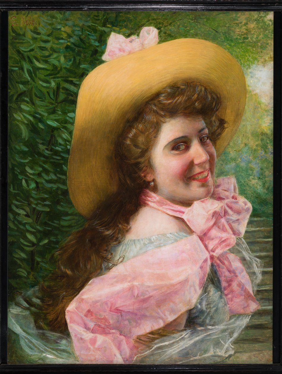 Rosto de menina (óleo sobre tela) de Gaetano Bellei