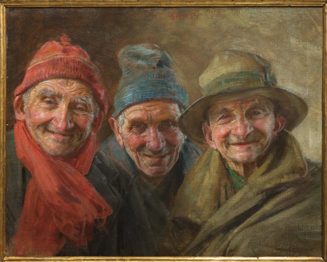 Três Amigos 1917 (óleo sobre tela) de Gaetano Bellei