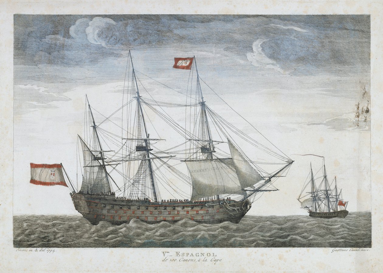 Navio de combate espanhol de Gaetano Canali