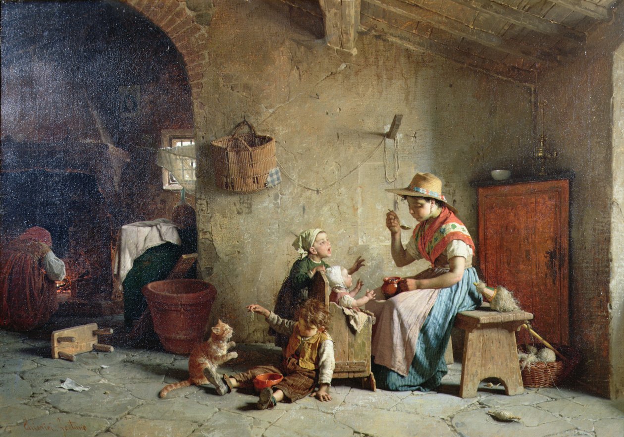 Bebê de alimentação de Gaetano Chierici