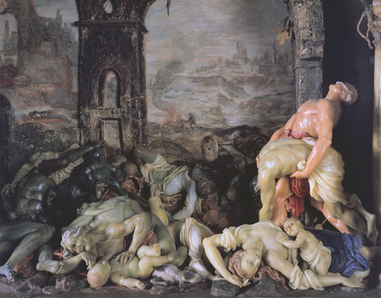 A Praga, detalhe de cera de 1691-94 de 309482 de Gaetano Giulio Zumbo