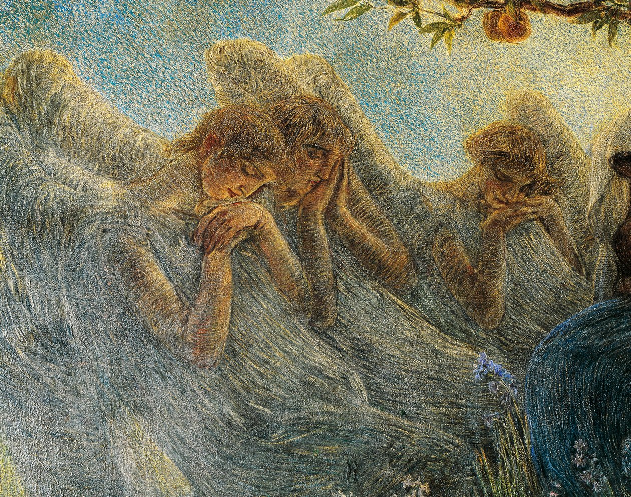 Anjos, detalhe de A Maternidade de Gaetano Previati