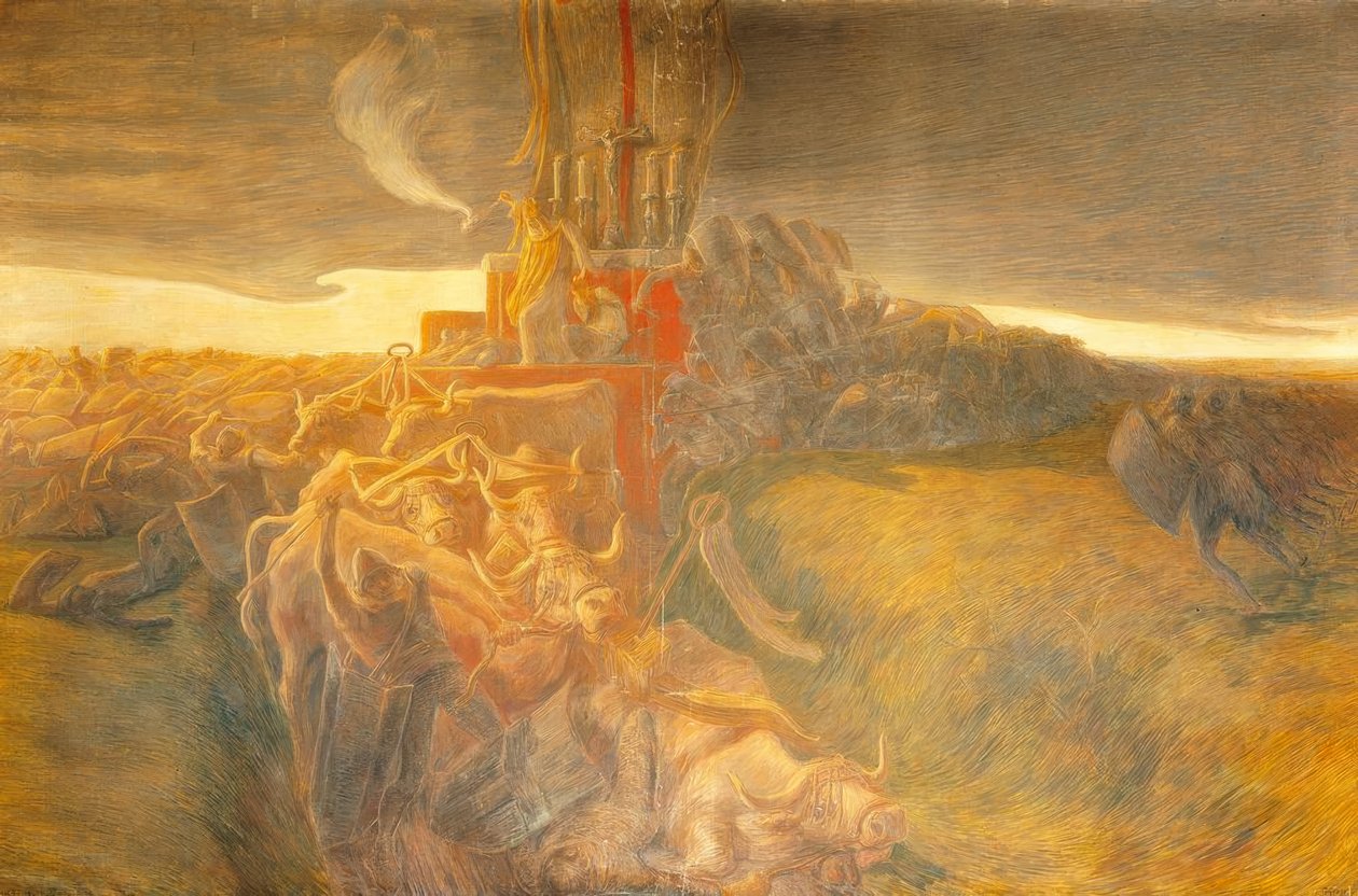 A Batalha de Legnano: A Defesa de Carroccio de Gaetano Previati