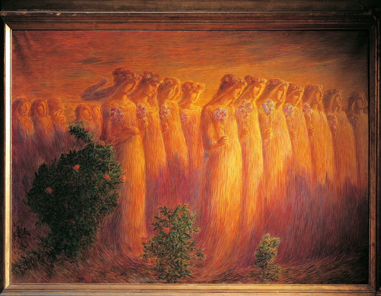Funeral de virgem de Gaetano Previati