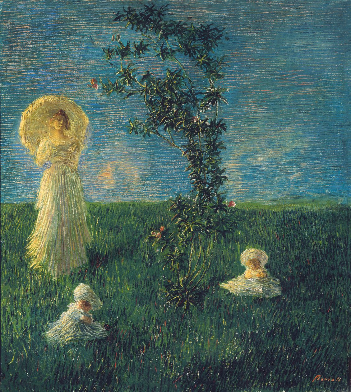 No prado Paz, 1889-1890. de Gaetano Previati