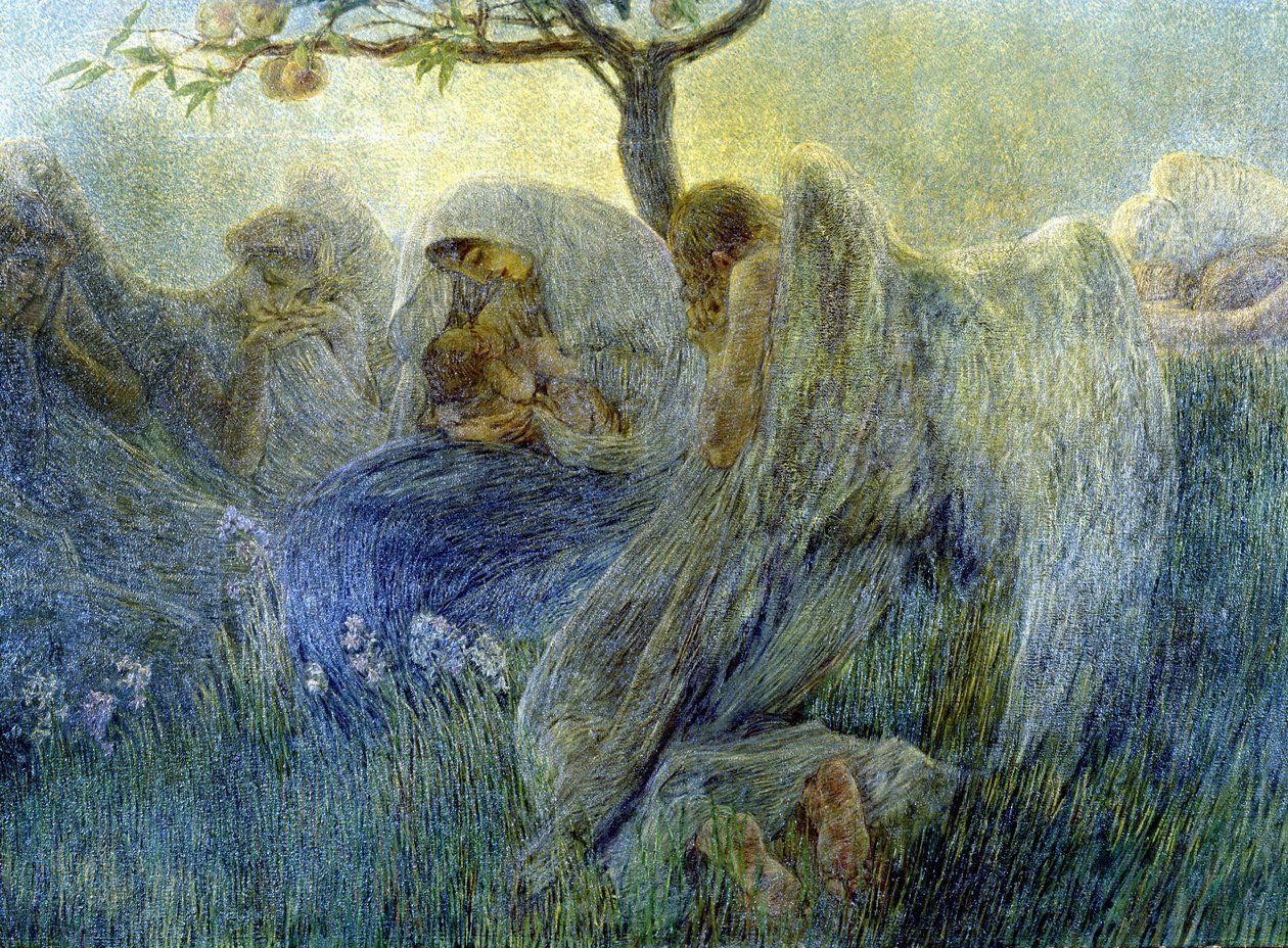 Maternidade, pintura de Gaetano Previati de Gaetano Previati