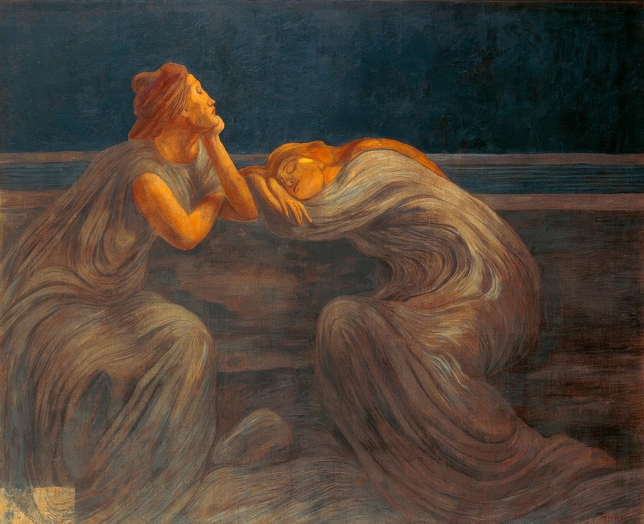 Noturno, 1908, de Gaetano Previati (1852–1920). de Gaetano Previati