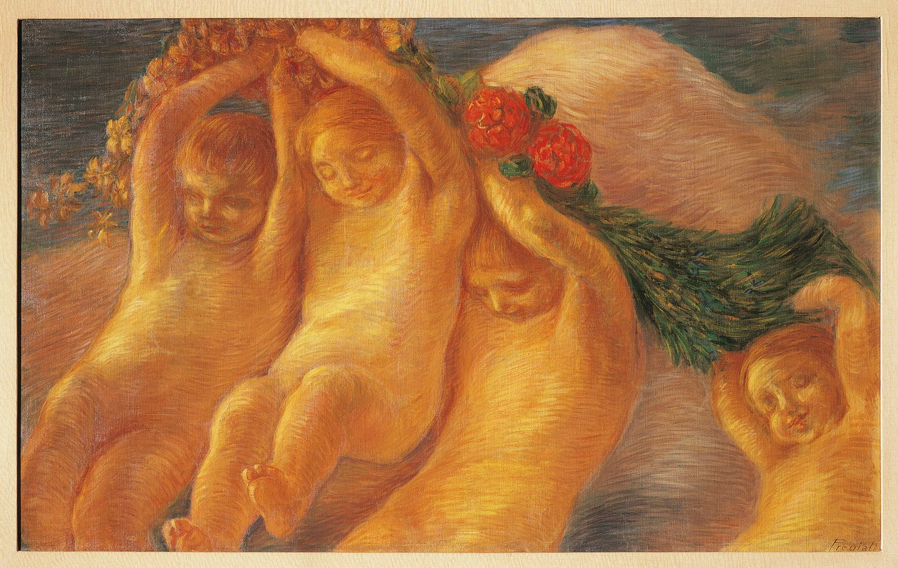 Putti com grinalda de Gaetano Previati