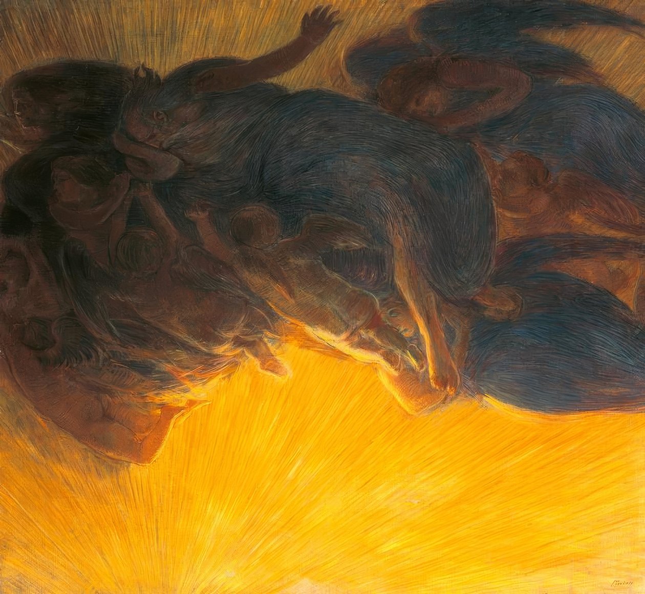 A criação da luz, 1913, de Gaetano Previati